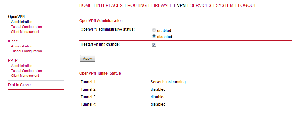 MiDGE Zarządzanie WWW - VPN
